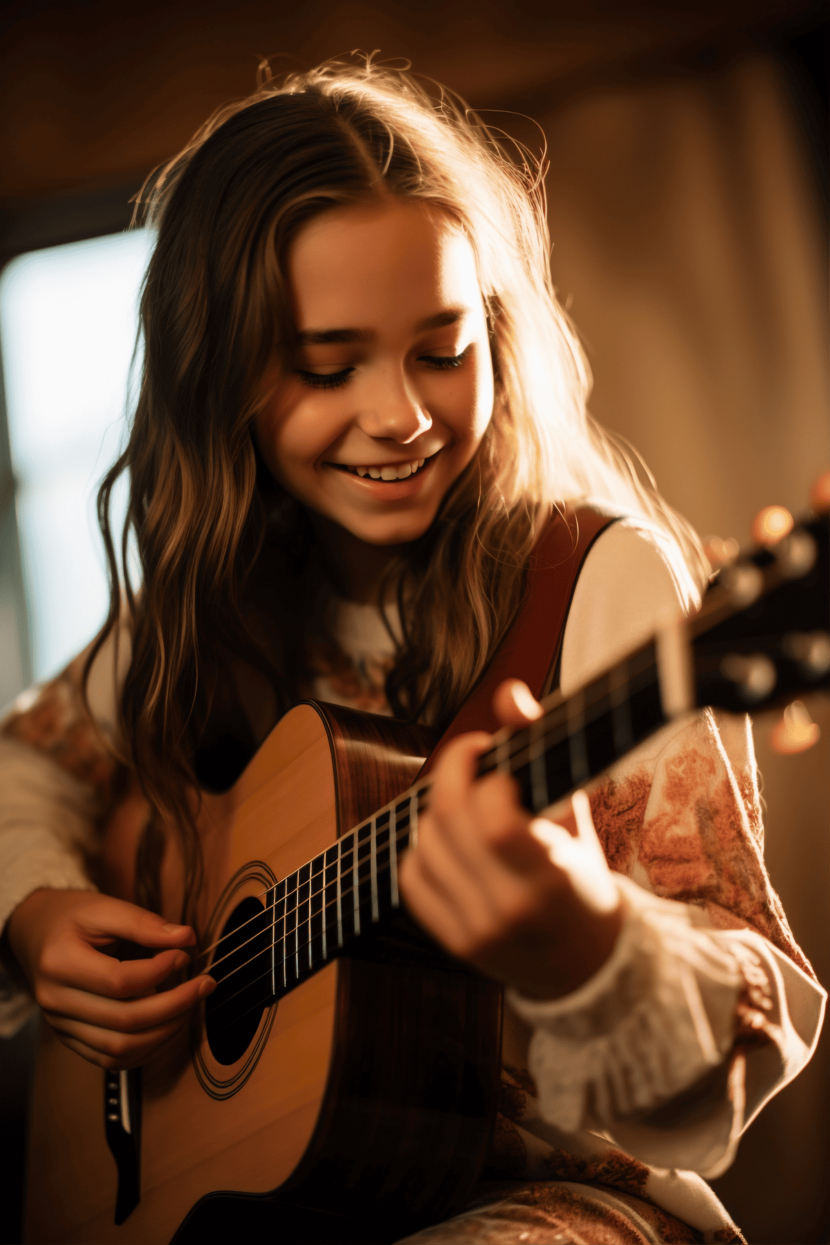 Meisje dat gitaar speelt - Image by Freepik